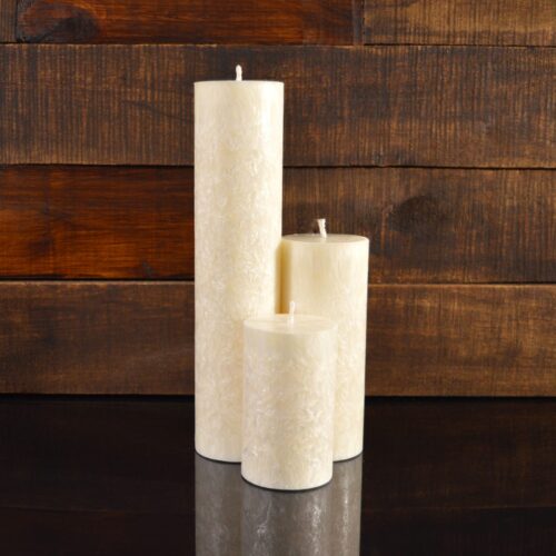 Белые свечи из пальмового воска (комплект из 3-х свечей)