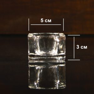 Подсвечник стеклянный, h 3 см, Ø 5 см