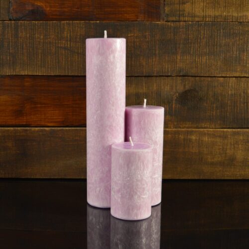 Сиреневые свечи из пальмового воска (комплект из 3-х свечей)