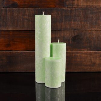 Салатовые свечи из пальмового воска (комплект из 3-х свечей)