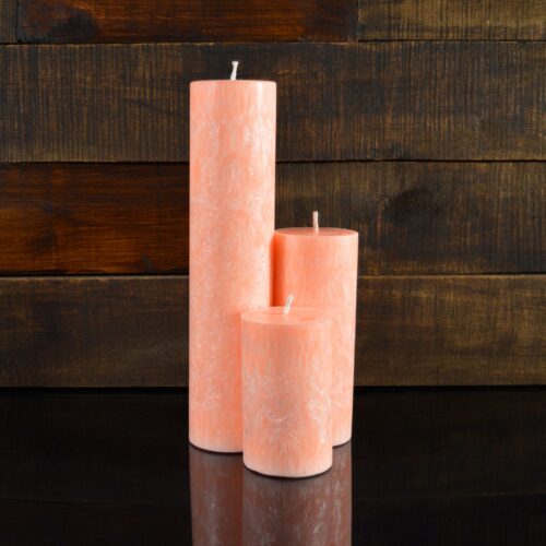Персиковые свечи из пальмового воска (комплект из 3-х свечей)