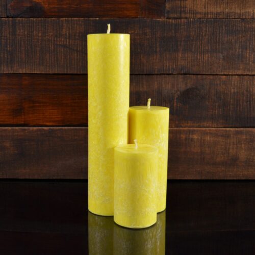 Желтые свечи из пальмового воска (комплект из 3-х свечей)