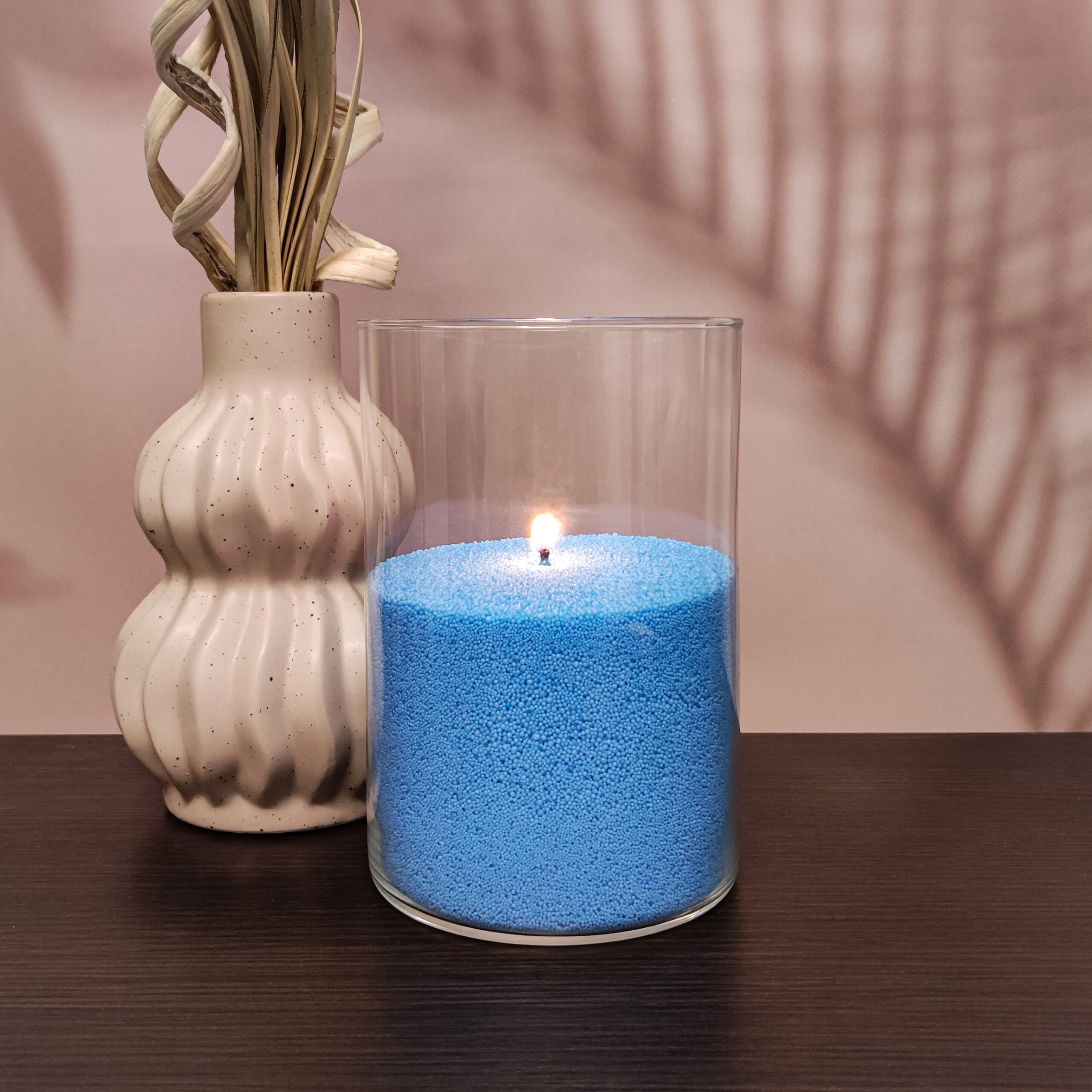 Яскраво-сині насипні свічки 1 кг + 1 м фітіля