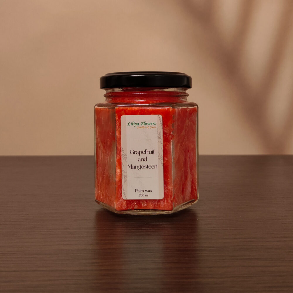 Помаранчева свічка Grapefruit and Mangosteen з пальмового воску з ароматом