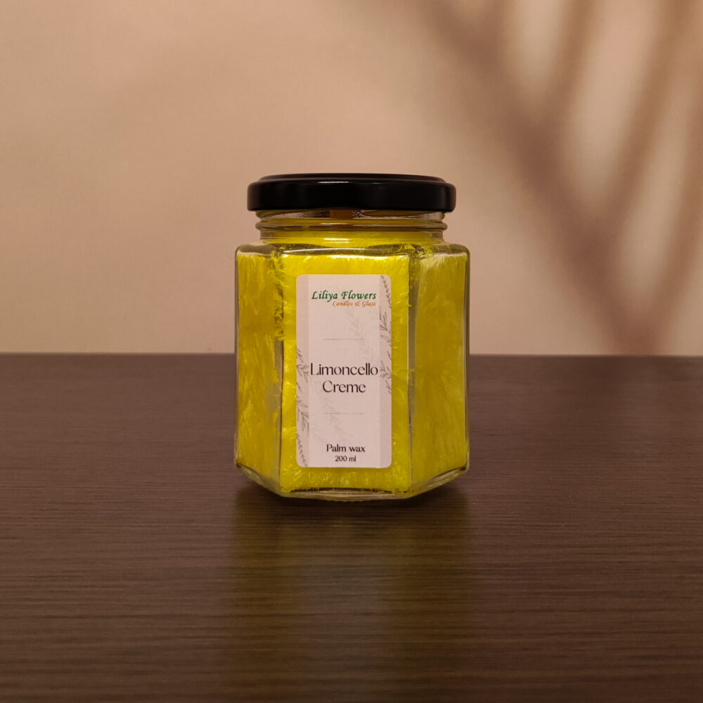 Жовта свічка Limoncello Creme з пальмового воску з ароматом