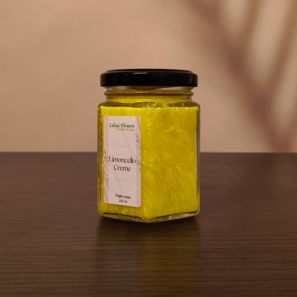 Жовта свічка Limoncello Creme з пальмового воску з ароматом